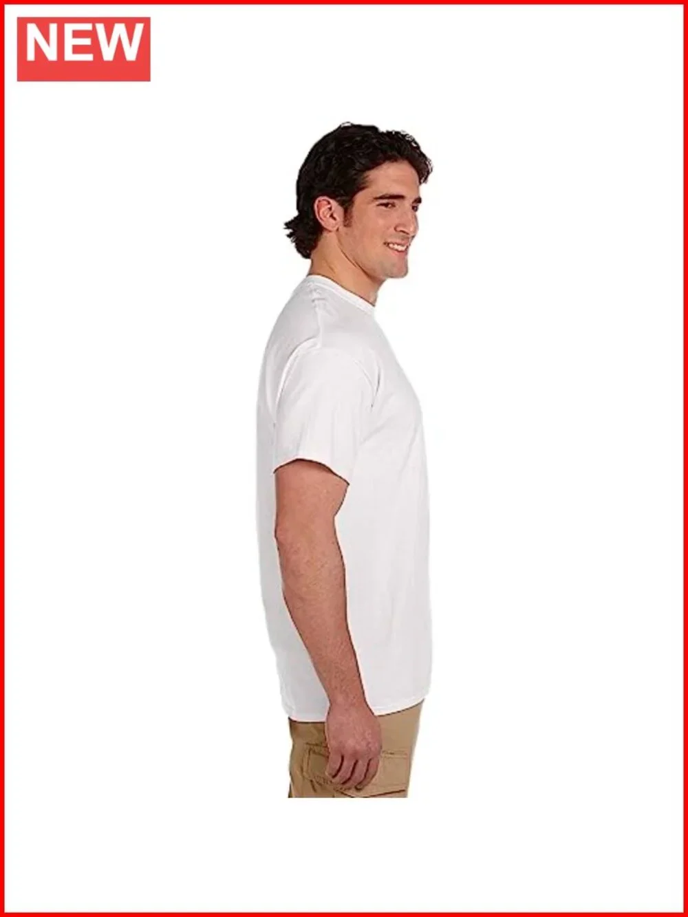 4 Pack Tag-Free Crew Neck Cotton Undershirts Moisture Wicking